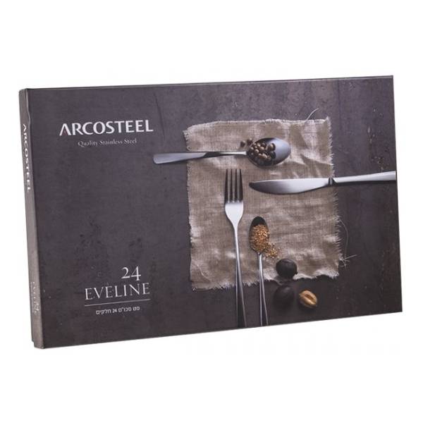 תמונה של סט סכו"ם 24 חלקים "אוולין" ארקוסטיל - AECOSTEEL - מרכז החימום
