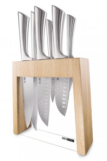 תמונה של סט 6 סכינים ומעמד "דמשירו" - ארקוסטיל ARCOSTEEL - מרכז החימום