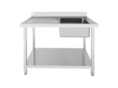 תמונה של שולחן נירוסטה כולל כיור 100X60X90 ס"מ - גלאון - מרכז החימום